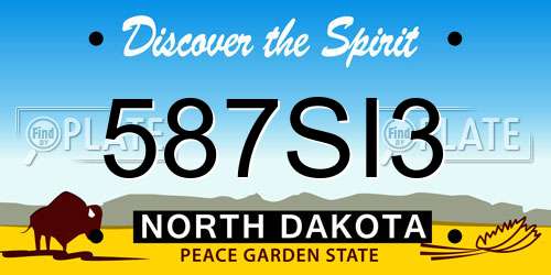 587SI3 North Dakota License Plate
