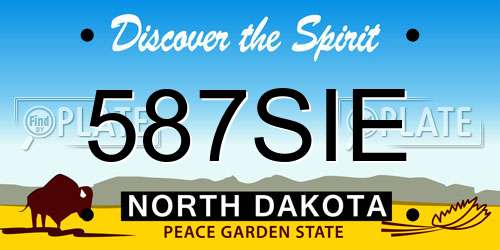 587SIE North Dakota License Plate