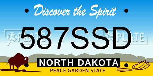 587SSD North Dakota License Plate
