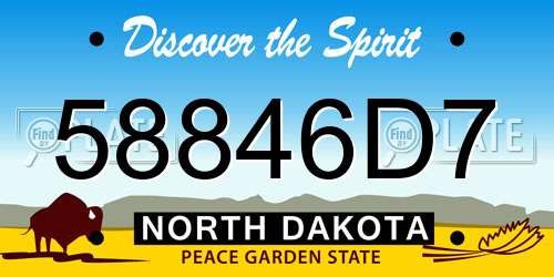 58846D7 North Dakota License Plate