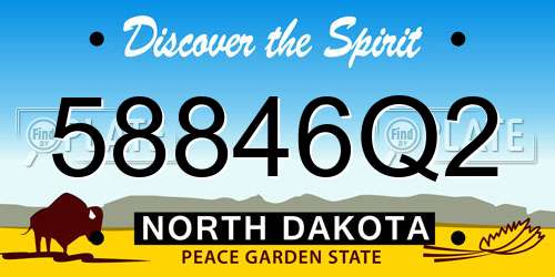 58846Q2 North Dakota License Plate