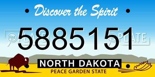 5885151 North Dakota License Plate