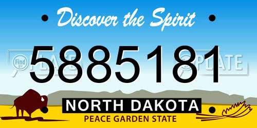 5885181 North Dakota License Plate