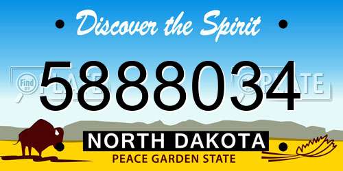 5888034 North Dakota License Plate