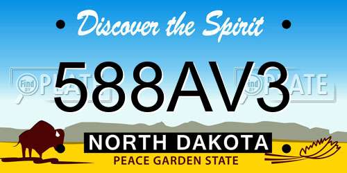 588AV3 North Dakota License Plate