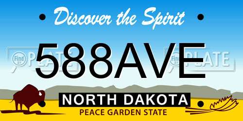 588AVE North Dakota License Plate