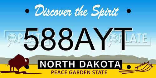 588AYT North Dakota License Plate