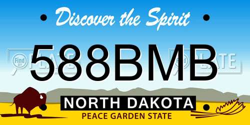 588BMB North Dakota License Plate