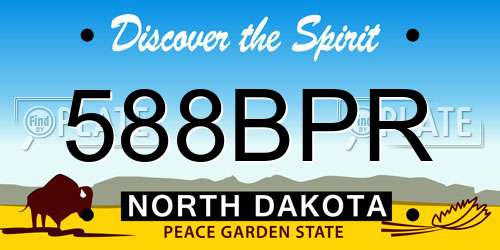 588BPR North Dakota License Plate