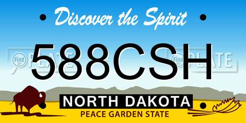 588CSH North Dakota License Plate