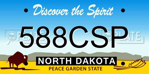 588CSP North Dakota License Plate