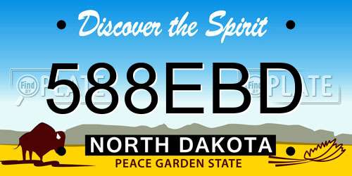 588EBD North Dakota License Plate