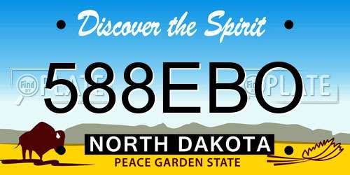 588EBO North Dakota License Plate