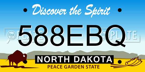 588EBQ North Dakota License Plate