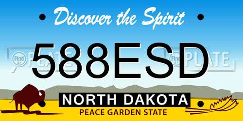 588ESD North Dakota License Plate