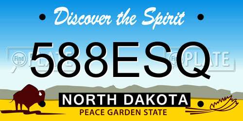 588ESQ North Dakota License Plate