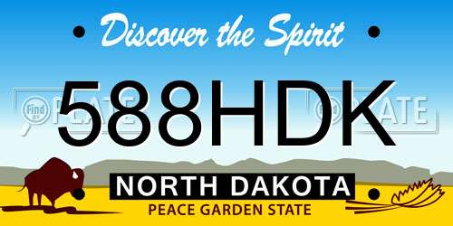 588HDK North Dakota License Plate
