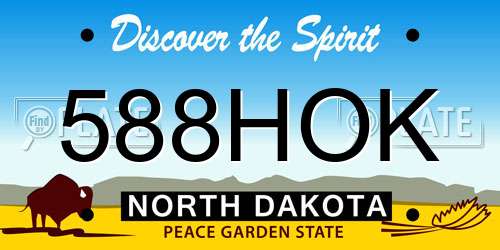588HOK North Dakota License Plate