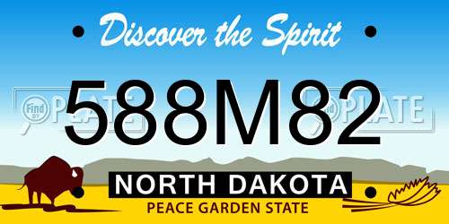 588M82 North Dakota License Plate