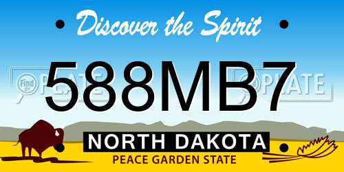 588MB7 North Dakota License Plate