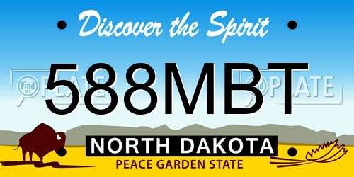 588MBT North Dakota License Plate
