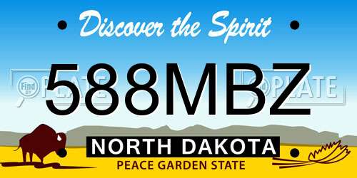 588MBZ North Dakota License Plate