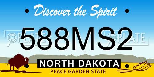 588MS2 North Dakota License Plate