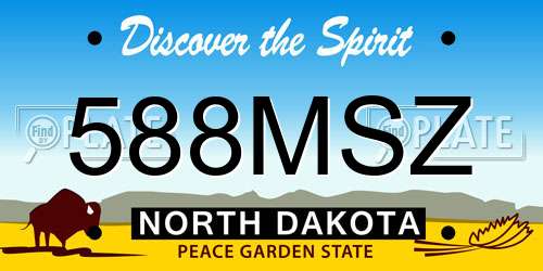 588MSZ North Dakota License Plate