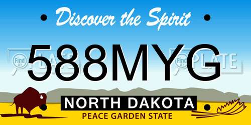 588MYG North Dakota License Plate