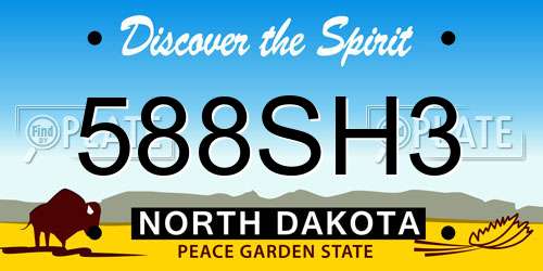 588SH3 North Dakota License Plate