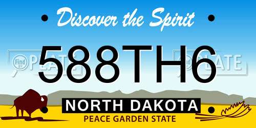 588TH6 North Dakota License Plate
