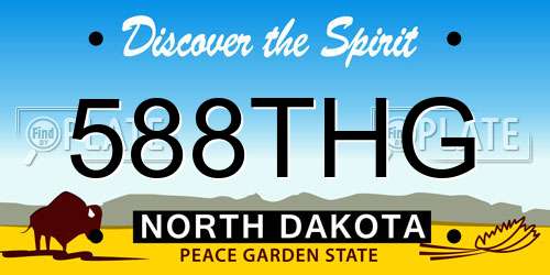 588THG North Dakota License Plate