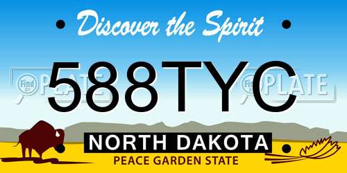 588TYC North Dakota License Plate