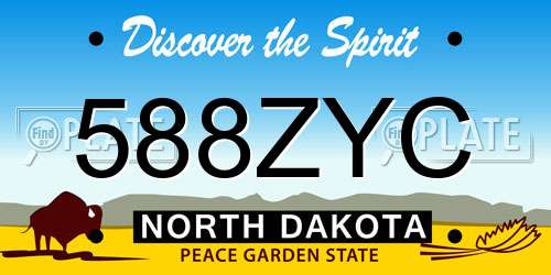 588ZYC North Dakota License Plate