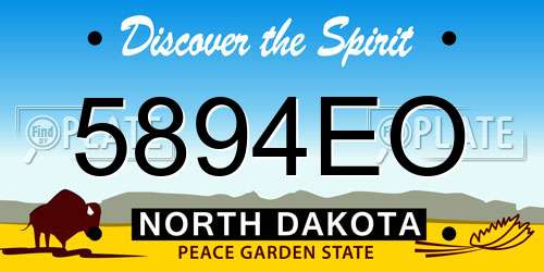 5894EO North Dakota License Plate