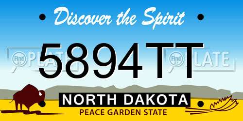5894TT North Dakota License Plate