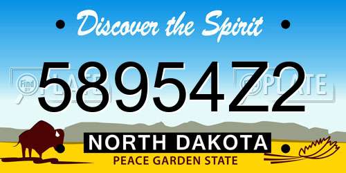 58954Z2 North Dakota License Plate