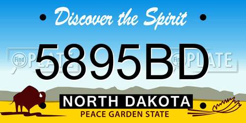 5895BD North Dakota License Plate