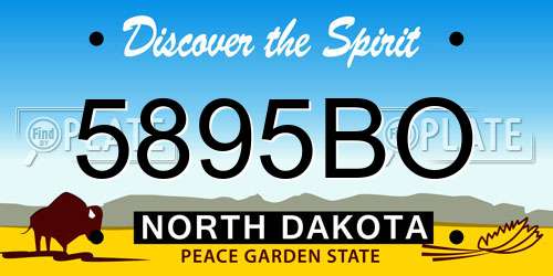5895BO North Dakota License Plate