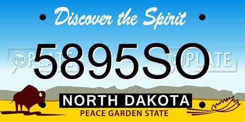 5895SO North Dakota License Plate