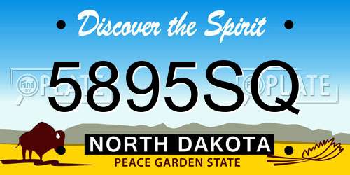 5895SQ North Dakota License Plate