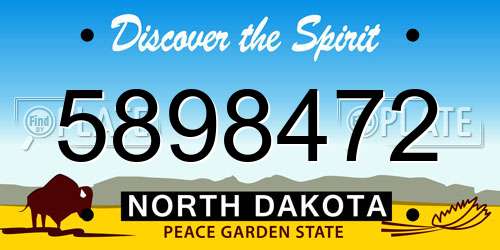 5898472 North Dakota License Plate