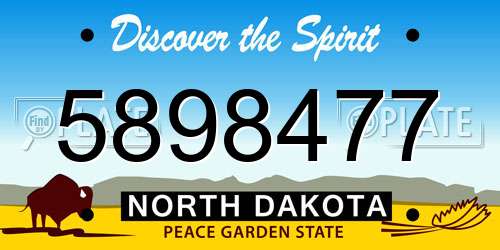 5898477 North Dakota License Plate