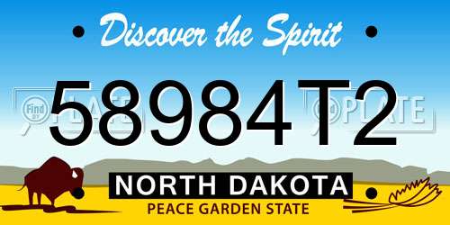 58984T2 North Dakota License Plate