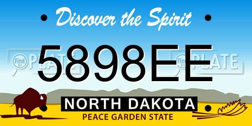5898EE North Dakota License Plate