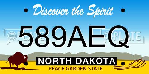 589AEQ North Dakota License Plate