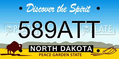 589ATT North Dakota License Plate