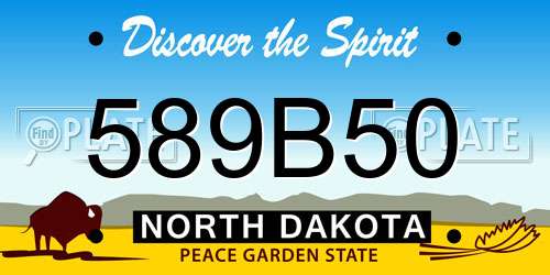 589B50 North Dakota License Plate