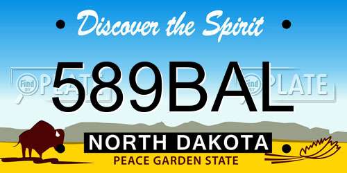 589BAL North Dakota License Plate