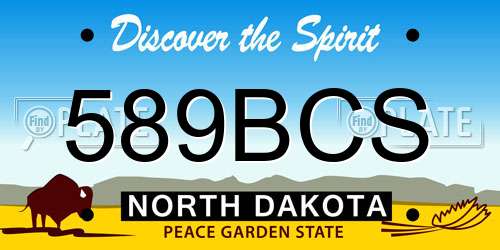589BCS North Dakota License Plate